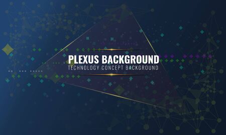 Abstract plexus background with connected lines and dots. Wave flow for your visit card or flyer background. Vector illustration.のイラスト素材