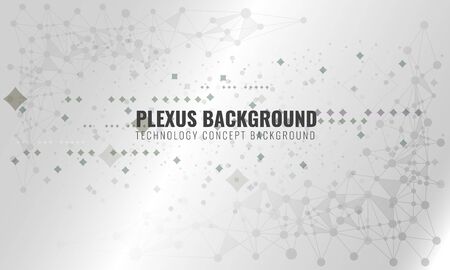Abstract plexus background with connected lines and dots. Wave flow for your visit card or flyer background. Vector illustration.のイラスト素材