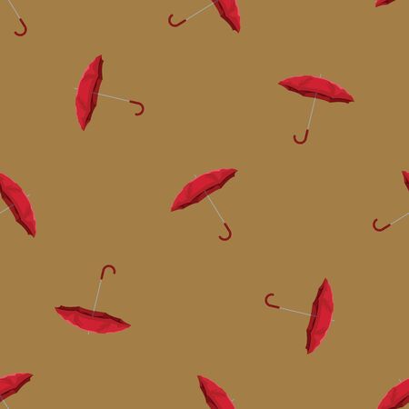 Umbrella seamless. Flat and solid color vector illustration.のイラスト素材