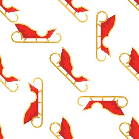Santa sleigh seamless pattern for your design. Cartoon style. illustrationの写真素材