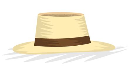 Summer hat with hand drawn cartoon style. Vector illustration.のイラスト素材
