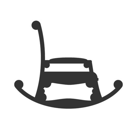 Vintage rocking chair. Black Chair silhouette for your design. Vector illustration.のイラスト素材