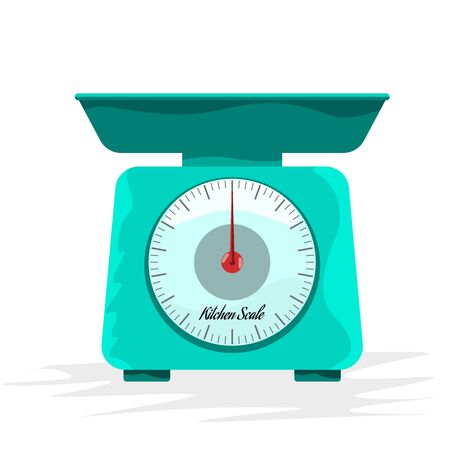 Empty Kitchen scales with cartoon style for your design. Flat and solid color style vector illustration.のイラスト素材