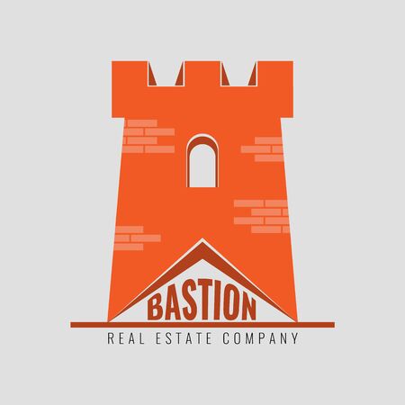 Authentic Castle tower symbol for logo or icon design. Vector illustration.のイラスト素材