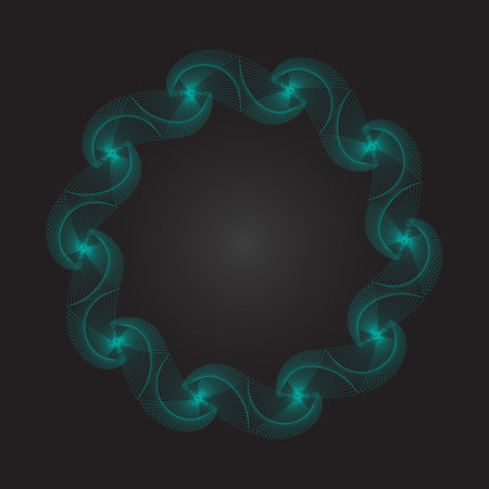 Abstract rosette or guilloche circle background. Line art Vector Illustration.のイラスト素材