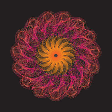 Colorful passport or money rossete. Pink and orange color. Vector illustration.のイラスト素材