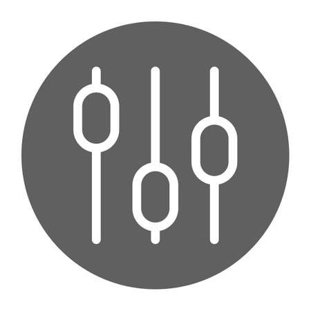 Simple Setting Panel or Preference Slider Icon for your design. Round border line art style. Vector illustration.のイラスト素材