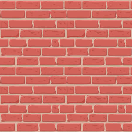 Brick wall Seamless texture. Continuous loop background. Cartoon style flat and solid color vector illustration.のイラスト素材