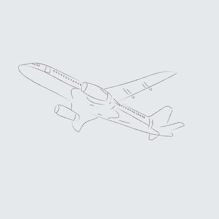 Plane with line art sketch for your design.のイラスト素材
