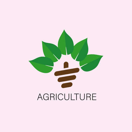 Simple agriculture icon with leafのイラスト素材