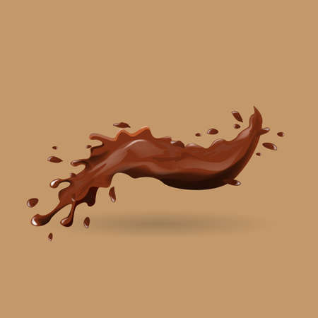 Realistic 3d Chocolate splash for your ad design.のイラスト素材
