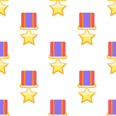 Medal with star seamless pattern backgroundのイラスト素材