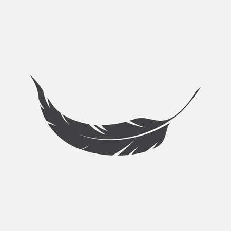 Single black bird feather icon or symbolのイラスト素材