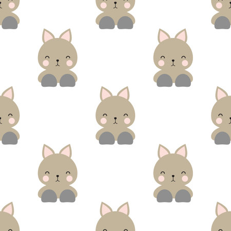 Simle or solid cat doll seamless textureのイラスト素材