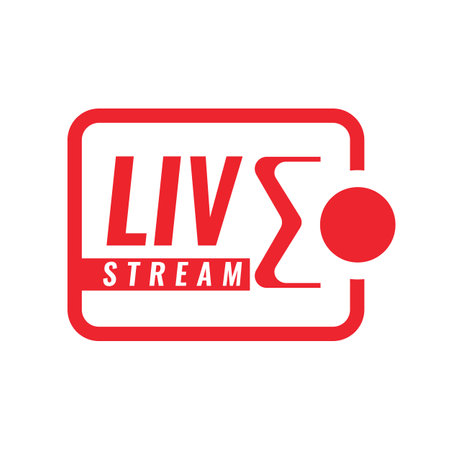Live stream icon or symbol for broadcasting designのイラスト素材