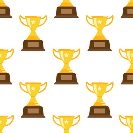 Award trophy statue seamless. Flat and solid colorのイラスト素材