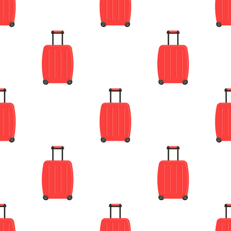 Red travel suitcase or bag seamlessのイラスト素材