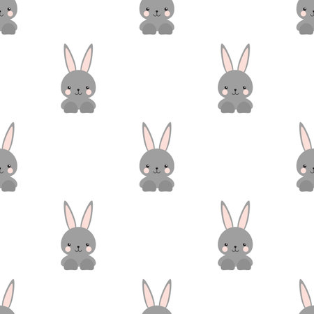 Rabbit doll seamless background texture.のイラスト素材