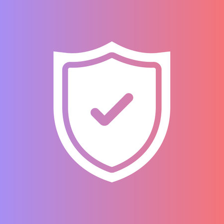 Shield with check mark or approve iconのイラスト素材