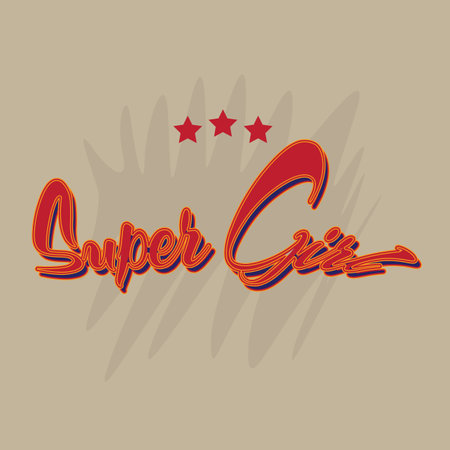 Vintage super girl title quote writingのイラスト素材