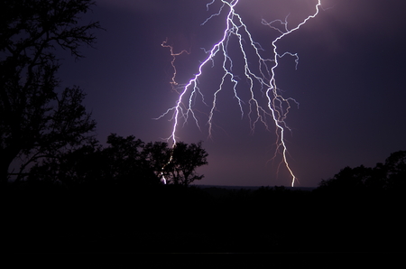 Multi strike lightning in Texas Hill Countryの写真素材