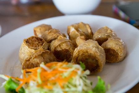 Deep fried Crab meat roll asia foodの写真素材