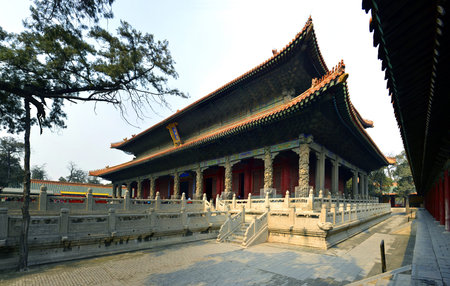 Facade of the Dacheng Hall in Temple of Confucius, Qufuのeditorial素材