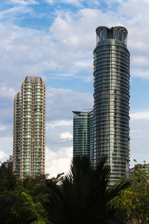 skyscaper and  modern office glass-like buildings in  Malaysiaの写真素材