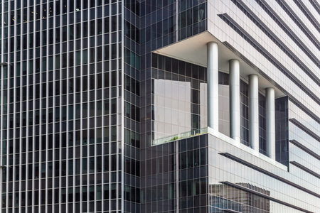 part of skyscaper  in the center of  Singapore