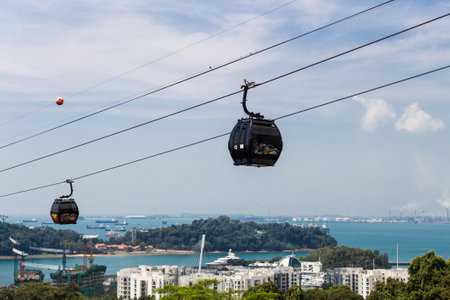 cable car in the park in Singaporeのeditorial素材