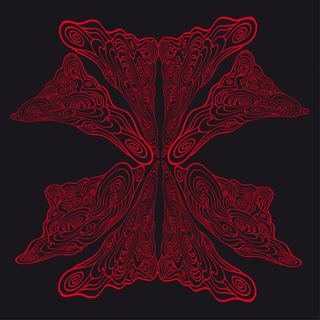 abstract ornamental pattern  from colored doodle elementsのイラスト素材