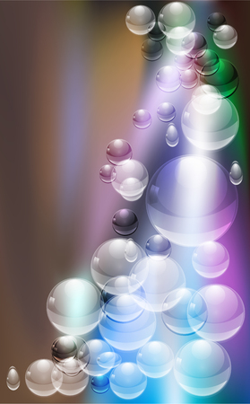 shiny drops of water on a colorful backgroundのイラスト素材