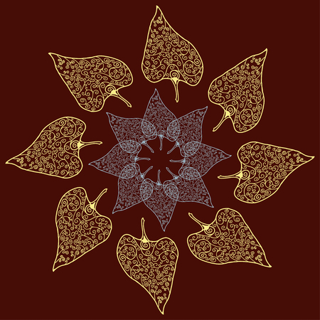 abstract ornamental pattern  from colored doodle elementsのイラスト素材