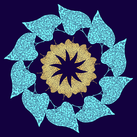 abstract ornamental pattern  from colored doodle elementsのイラスト素材