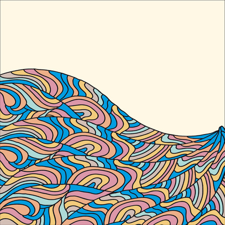 card with wavy colored patterns on whiteのイラスト素材