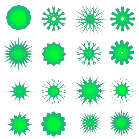 Set of round geometric ornaments. isolated on white.のイラスト素材