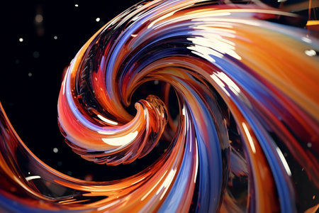 Whirlwind of fractal diamonds, crystal vortex, maelstrom, rainbow colors, gradient, futuristic science, abstract backgroundの素材