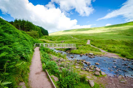 July 13, 2016 -  Hiking Pen Y Fan Mountain in  south Wales, situated in the Brecon Beacons National Park. Beautiful scenic with fresh air.のeditorial素材