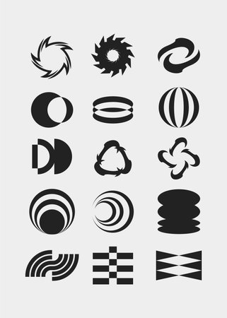 Hypebeast symbol round shape element poster icon futuristic interface vector set editableのイラスト素材