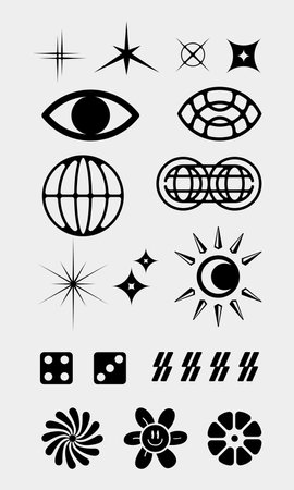 Hype universal shape vector interface element clip art t shirt design modern sticker editableのイラスト素材