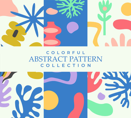 Colorful pattern abstract shape illuatration vector collection clip art template background textile fabric printableのイラスト素材