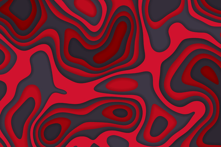 Papercut multi layers 3D color texture vector background. Abstract topography concept design or flowing liquid illustration for website template.のイラスト素材