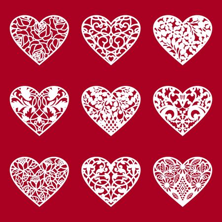Valentine's Heart, Lace Heart, Valentine's Day Heart cutting fileのイラスト素材