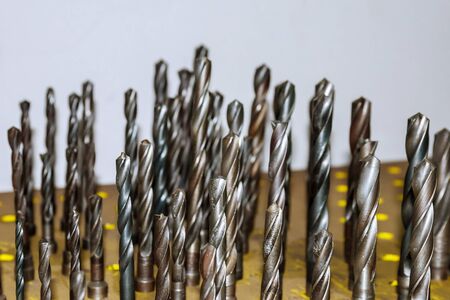 Metal drill bits. Drilling and milling industry.の写真素材