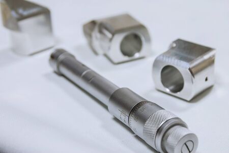 Micrometer. Device for accurate measurement of hole diameterの写真素材