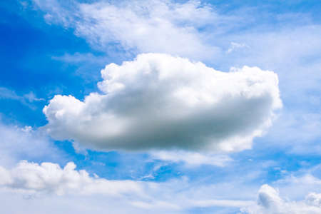 Blue sky with white clouds on a clear day.の写真素材
