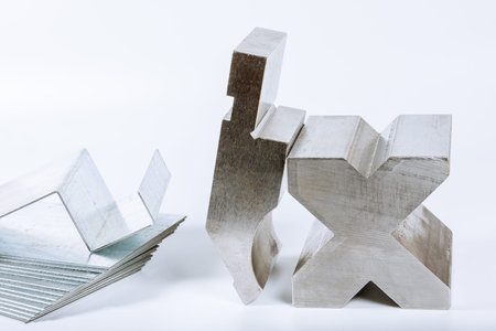 Sheet metal bending tool and equipment isolated on a white background. Special Bending machine...