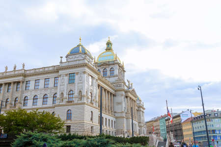 7 March 2022 Prague, Czech Republic: The building of the Grand National Museum in Prague.のeditorial素材