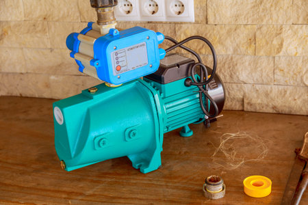 Preparation of a new water pump for installation in a water supply system.