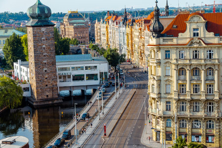 22 May 2022 Prague, Czech Republic. Diverse architectural heritage of Prague.のeditorial素材